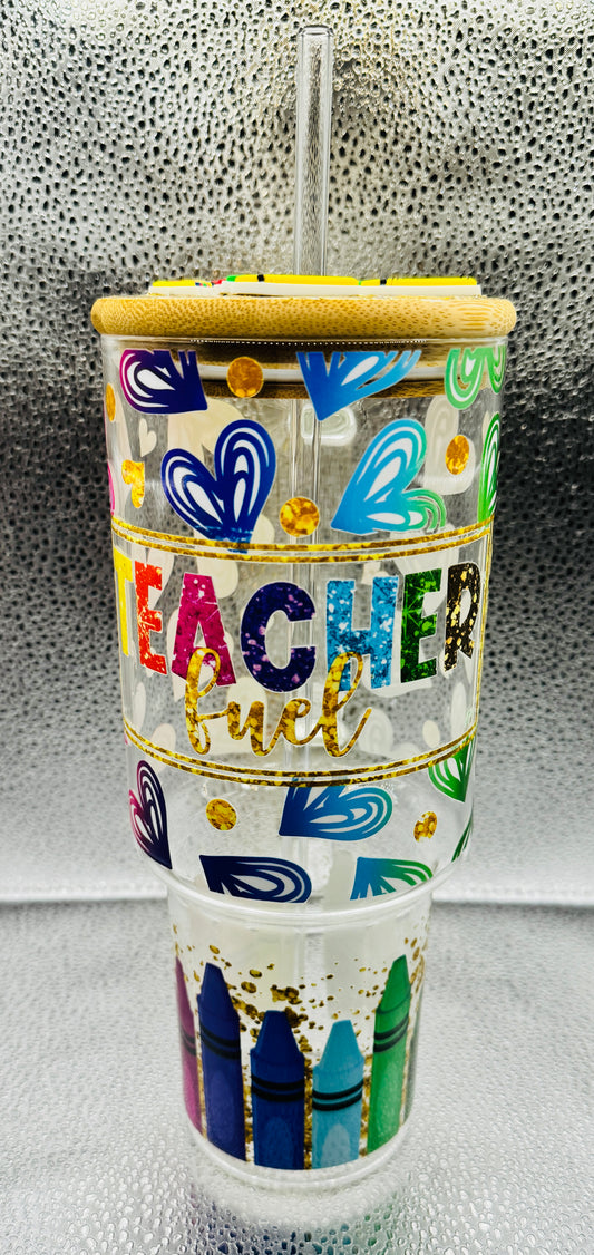 Teacher 40oz Glass Tumbler