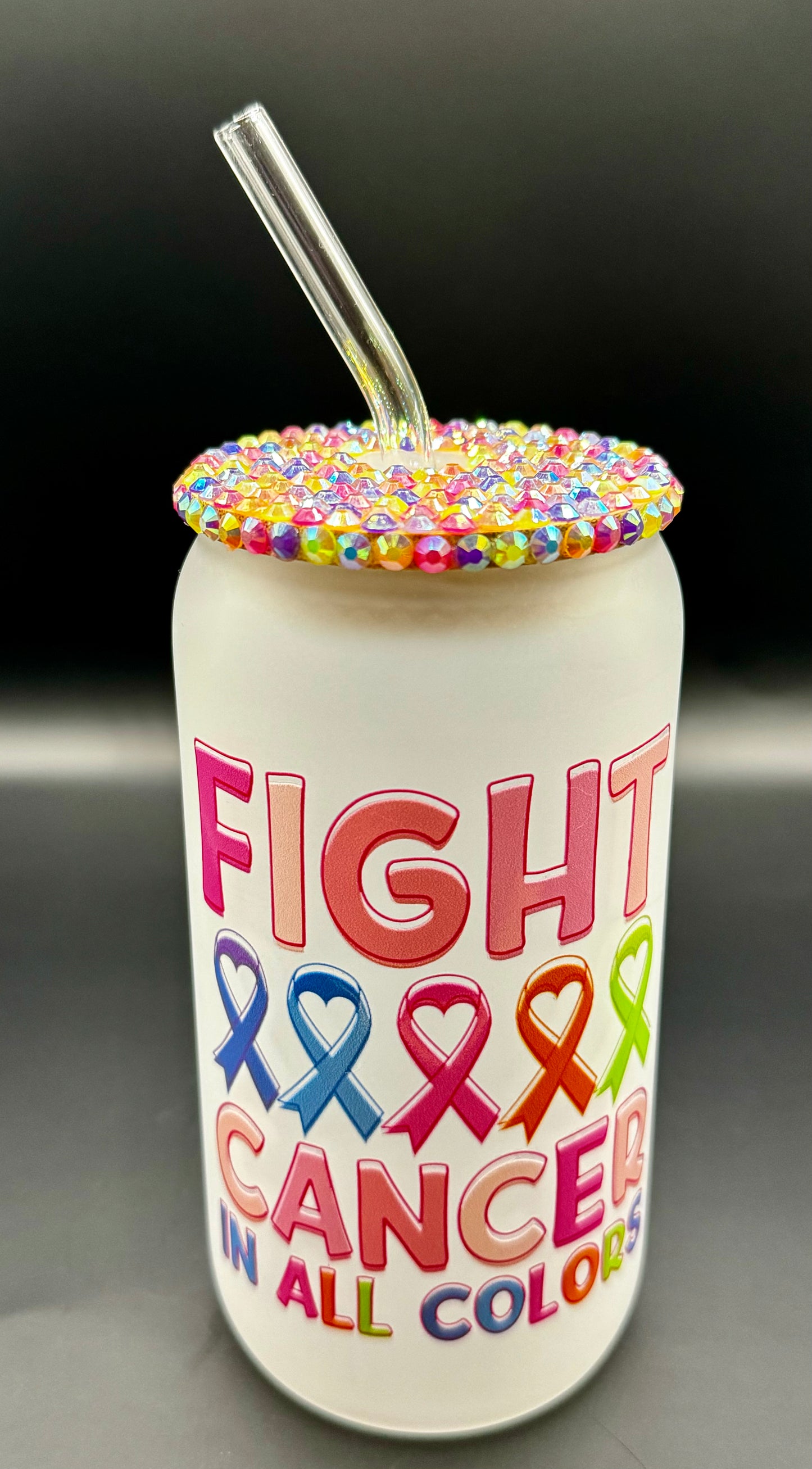 Fight Cancer Glass Drink Can