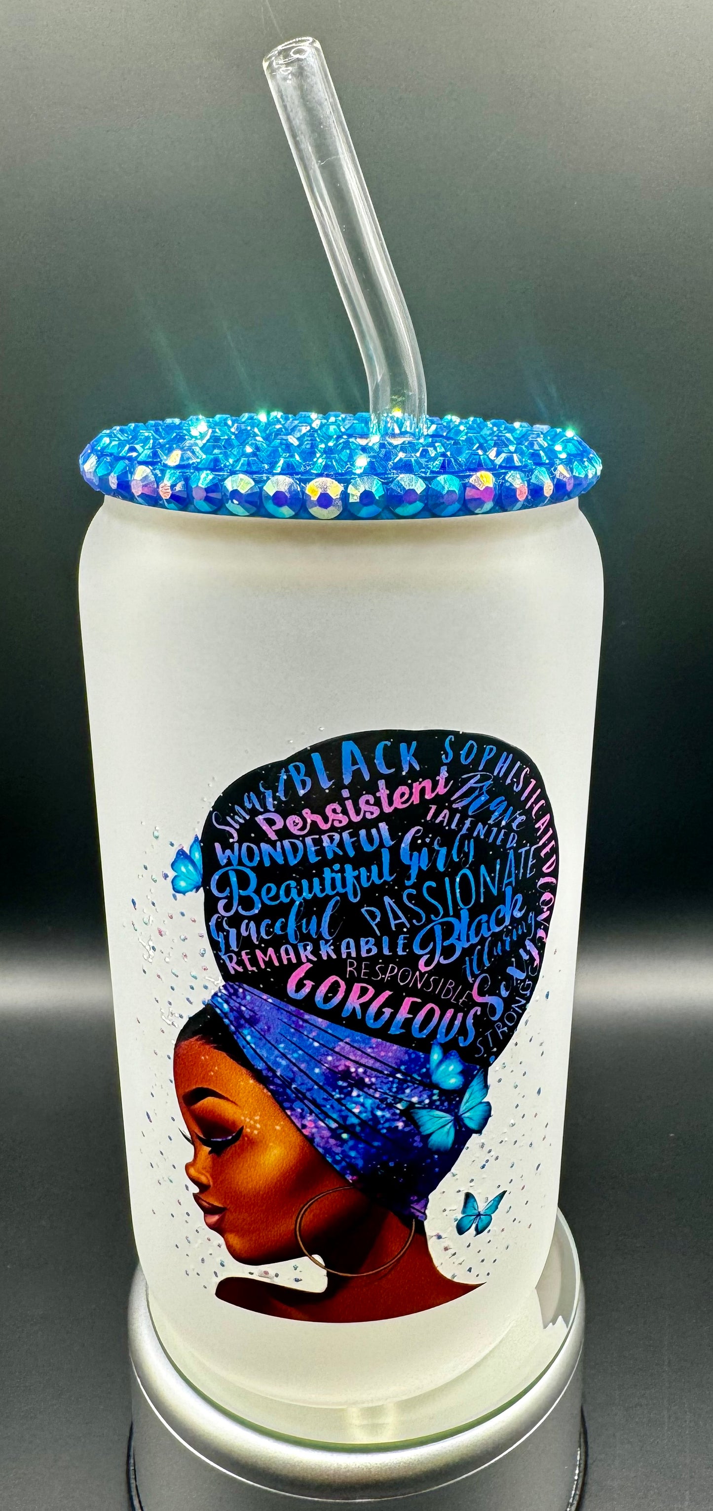 Gorgeous Girl Glass Drink Can