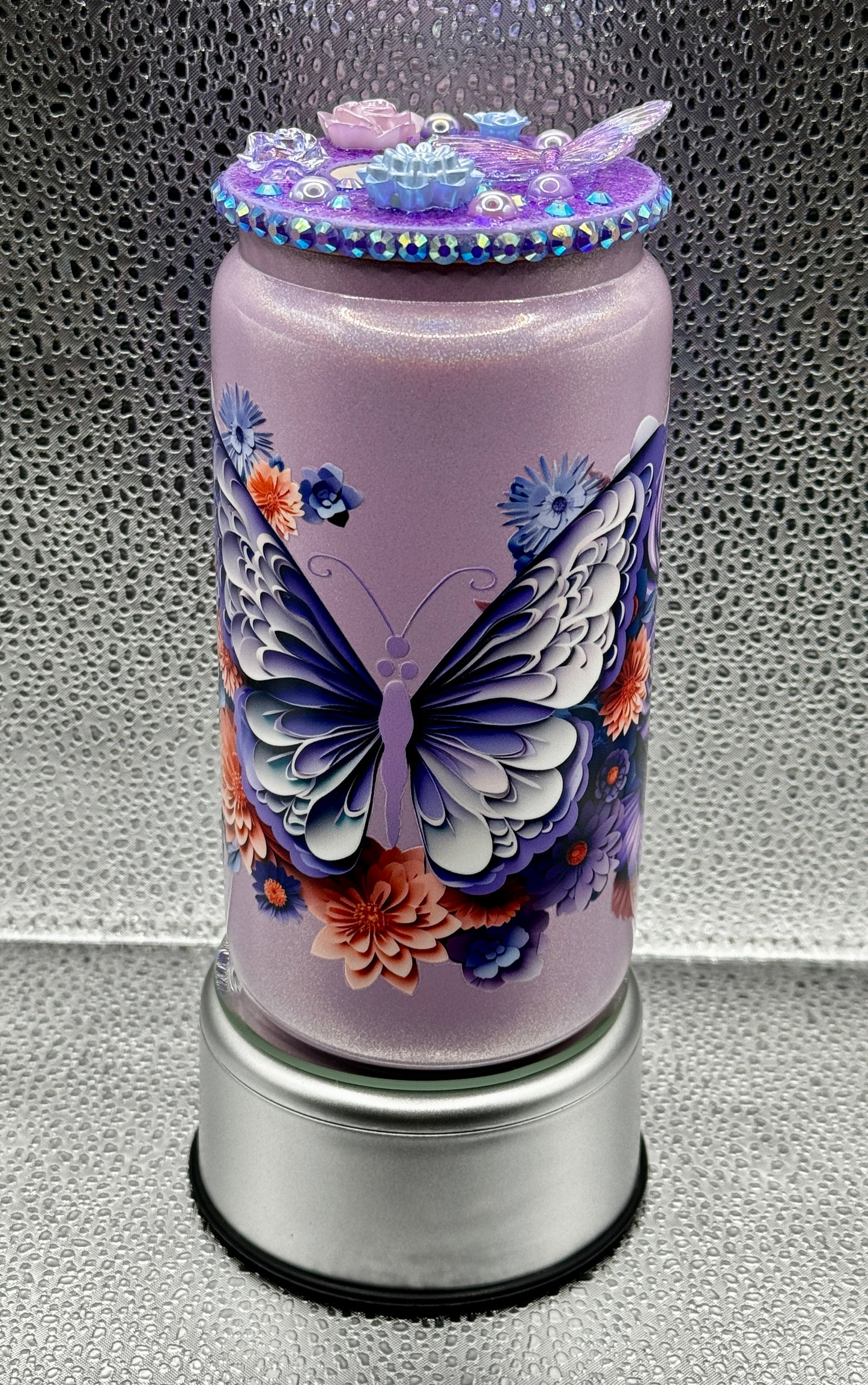 Purple Butterfly Shimmer Drink Can