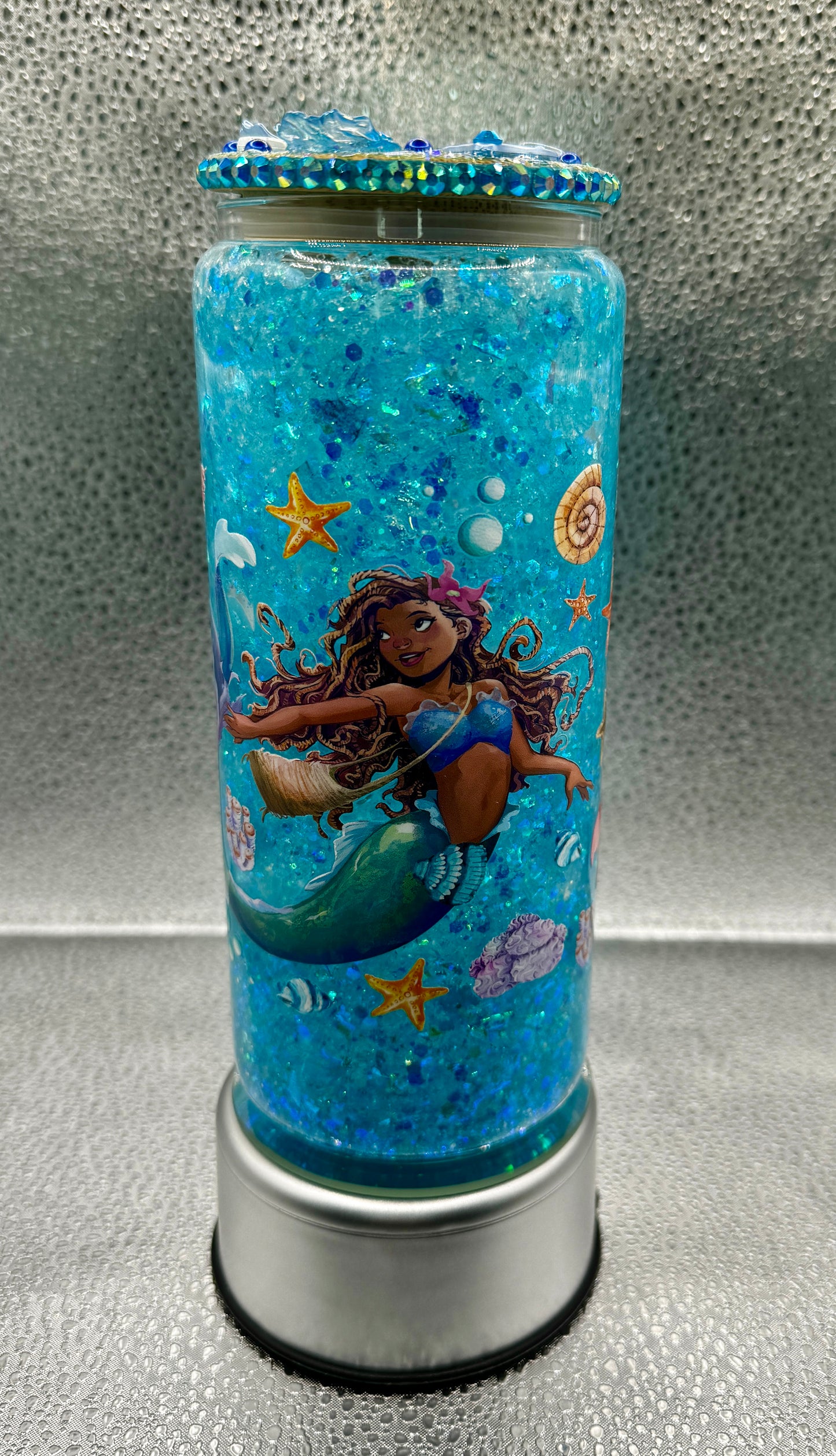 Mermaid Snow Globe Drink Tumbler